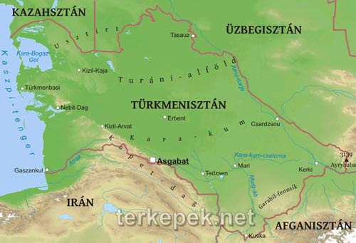 Türkmenisztán domborzata és vízrajza