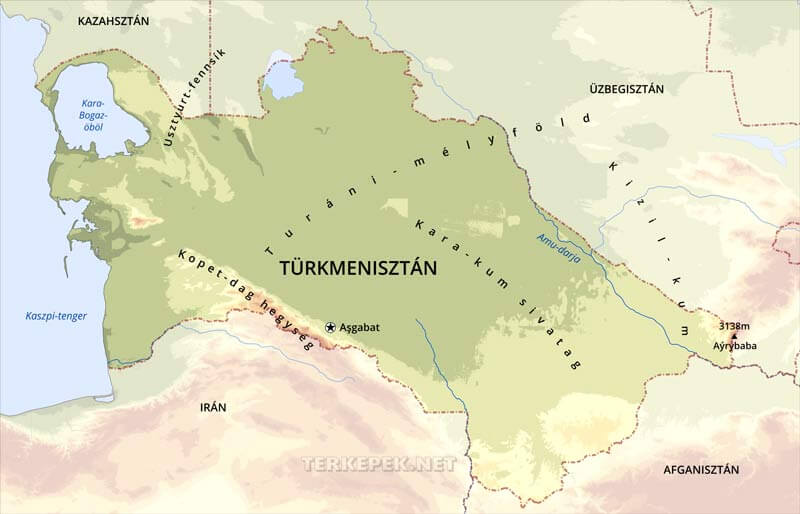 Türkmenisztán térkép